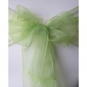 Nœud de chaise organza vert anis