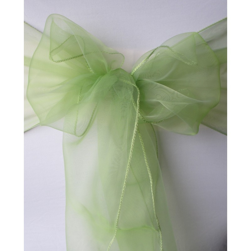 Nœud de chaise organza vert anis