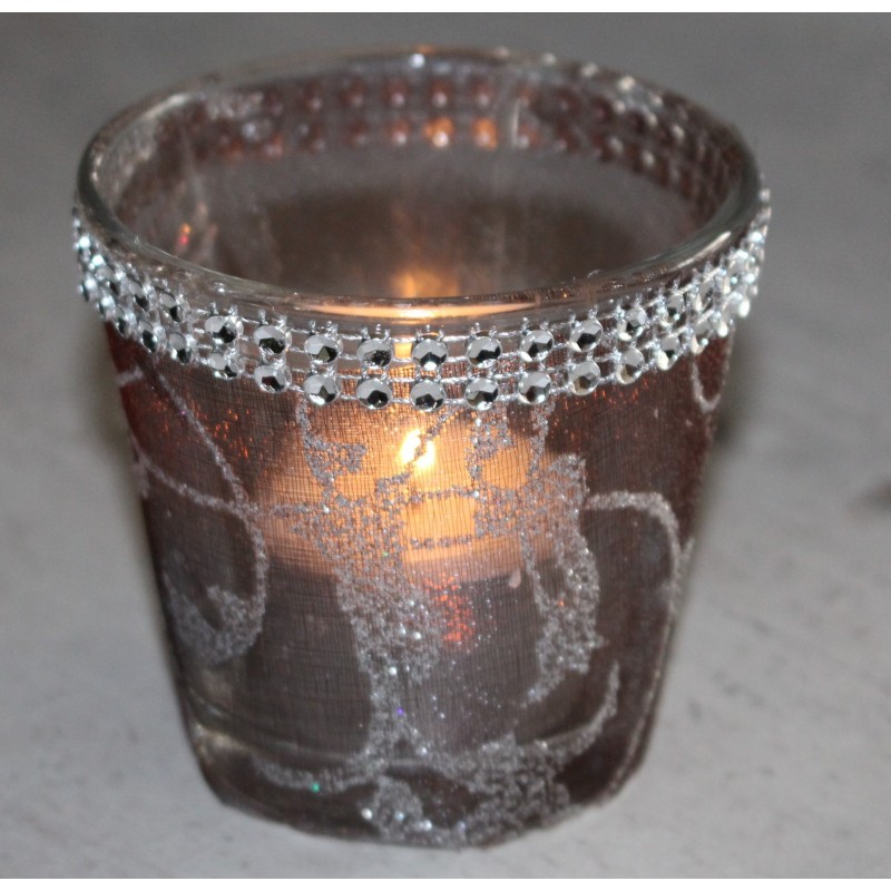 Photophore  verre arabesque