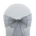 Nœud de chaise organza argent