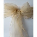 Nœud de chaise organza beige doré