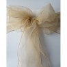 Nœud de chaise organza beige doré