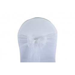 Nœud de chaise organza blanc