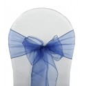 Nœud de chaise organza bleu marine