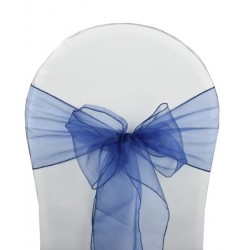 Nœud de chaise organza bleu marine