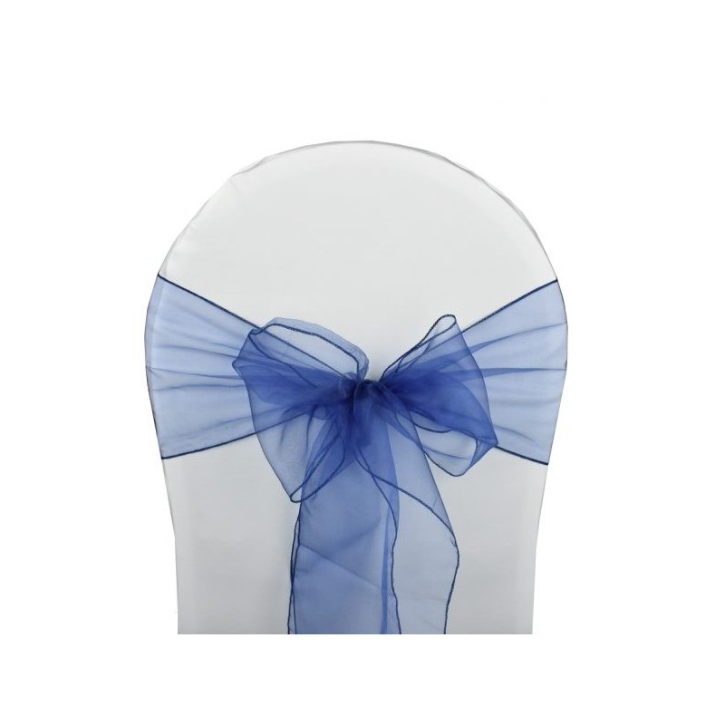 Nœud de chaise organza bleu marine