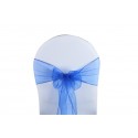 Nœud de chaise organza bleu roi