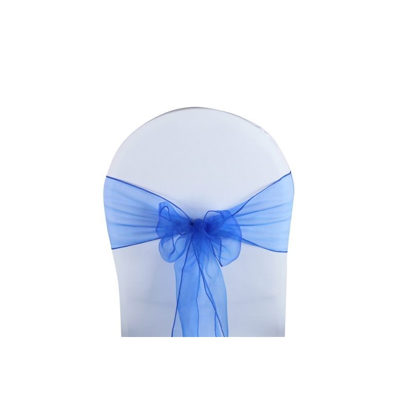 Nœud de chaise organza bleu roi