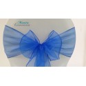 Nœud de chaise organza bleu roi