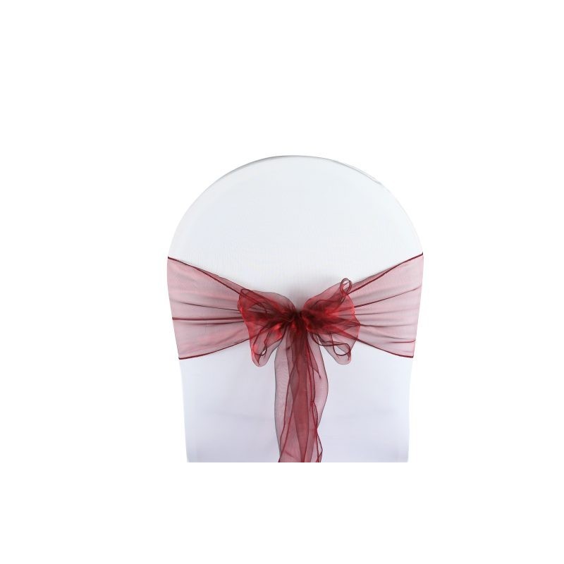 Nœud de chaise organza bordeau