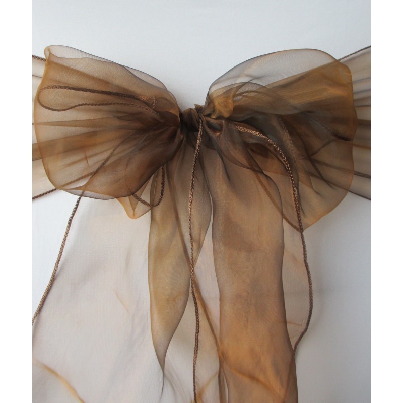 Nœud de chaise organza Chocolat