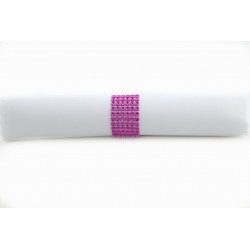 Rond de serviette en strass fushia