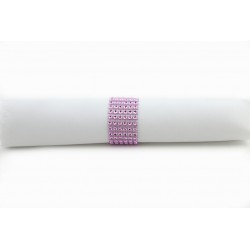 Rond de serviette en strass rose
