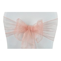 Nœud de chaise organza nude