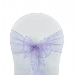 Nœud de chaise organza parme
