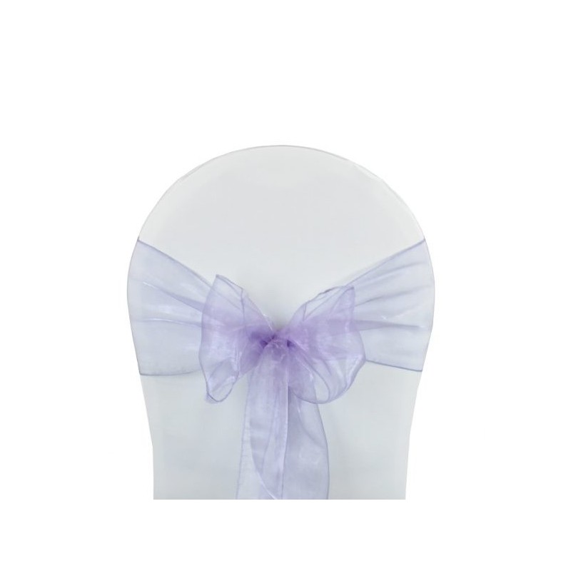 Nœud de chaise organza parme