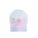 Nœud de chaise organza rose pale