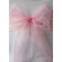 Nœud de chaise organza rose pale