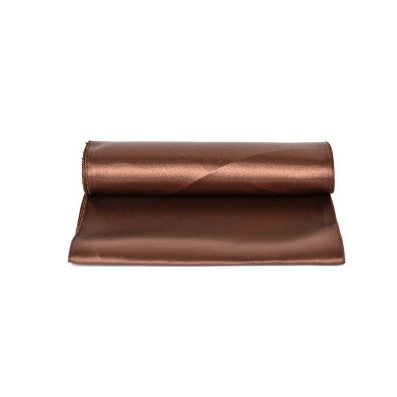 Chemin de table satin chocolat