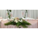 Nappe rectangle dentelle vieux rose