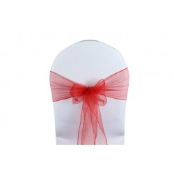 Nœud de chaise organza rouge