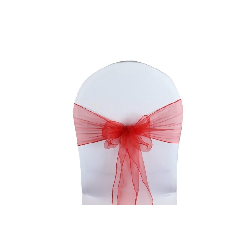 Nœud de chaise organza rouge