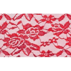 Nappe rectangle dentelle rouge