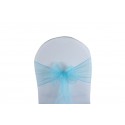 Nœud de chaise organza bleu turquoise