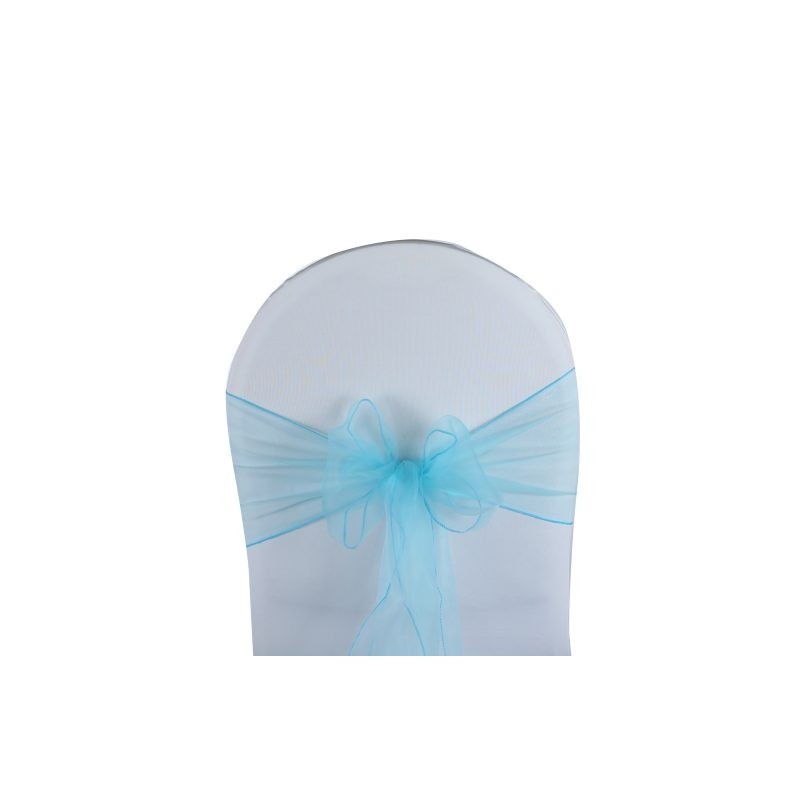 Nœud de chaise organza bleu turquoise