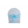 Nœud de chaise organza bleu turquoise