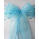 Nœud de chaise organza bleu turquoise