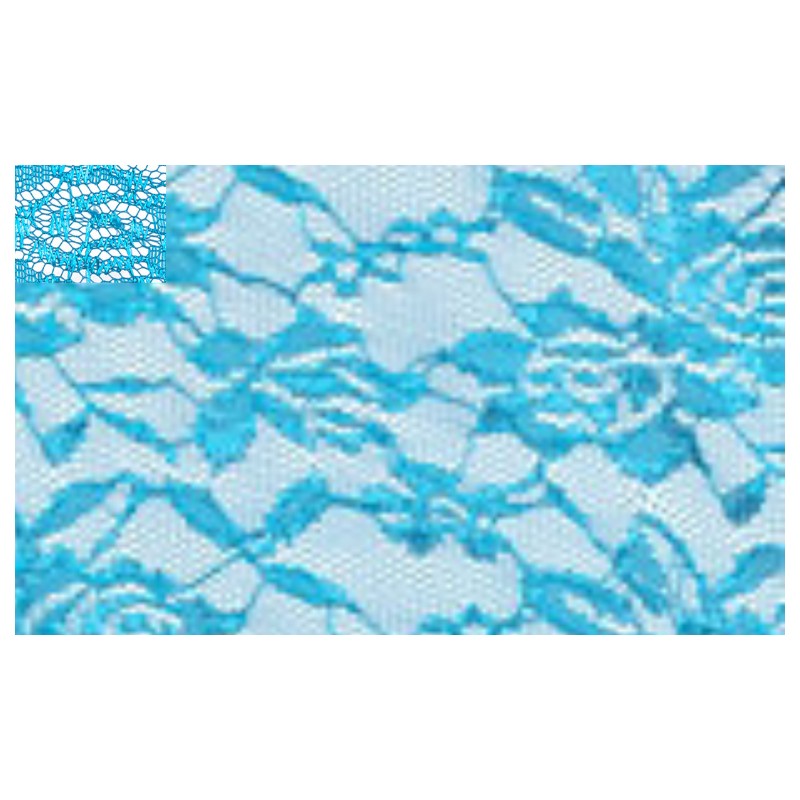 Nappe rectangle dentelle bleu turquoise