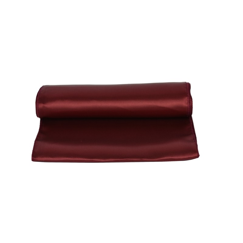 Chemin de table satin bordeaux