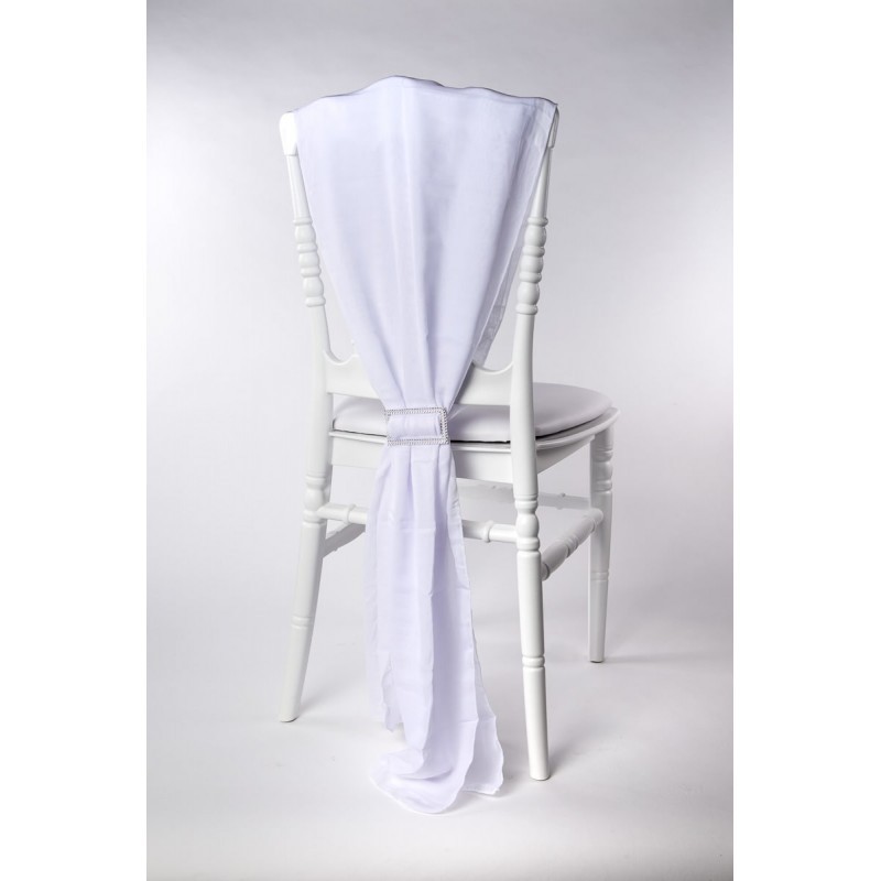 Traine de chaise mousseline blanche