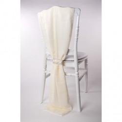 Traine de chaise mousseline ivoire