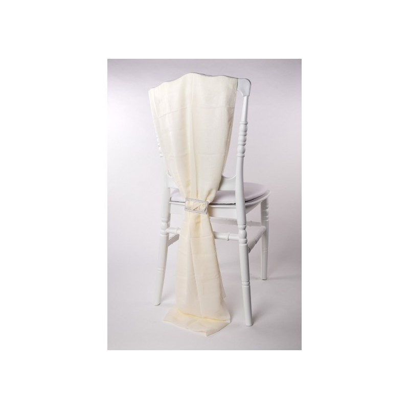 Traine de chaise mousseline ivoire