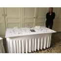 Nappe rectangle lycra juponnage blanche 183