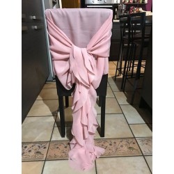 Traine de chaise mousseline à volant nude