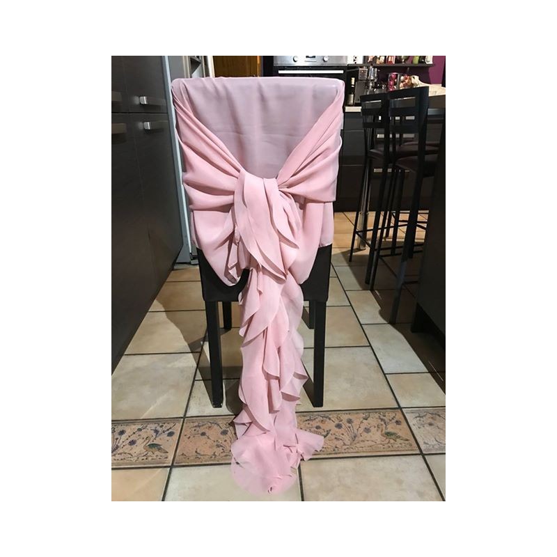 Traine de chaise mousseline à volant nude