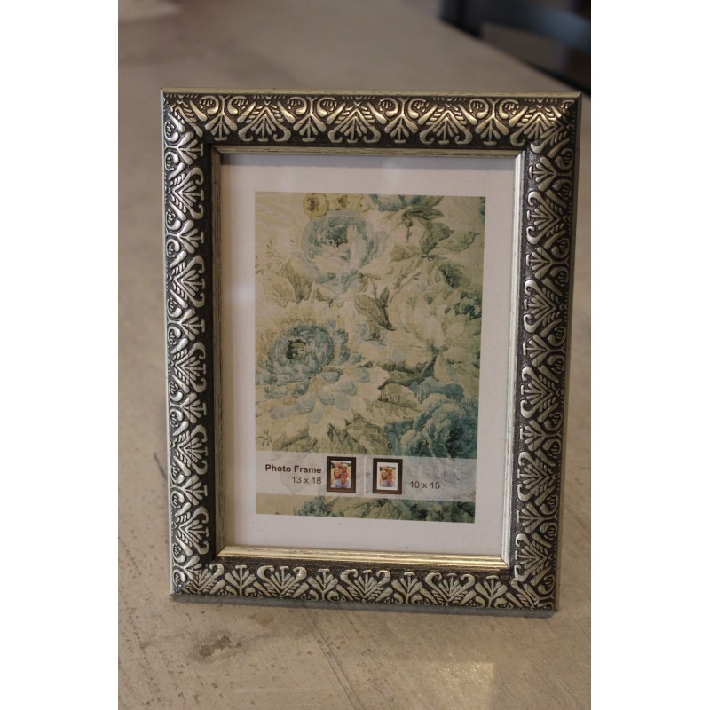 Cadre baroque argent / noir