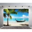 Toile de fond barque sur plage
