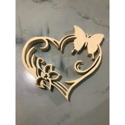 Décoration cœur bois