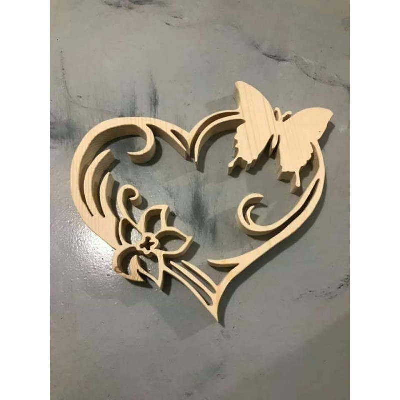 Décoration cœur bois