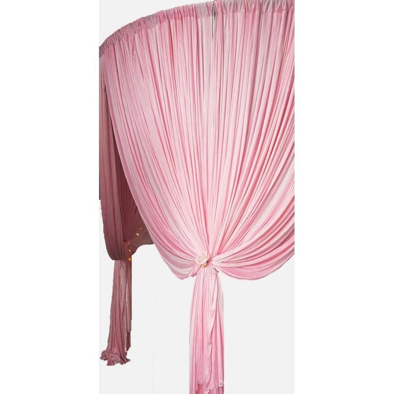 Rideau rose opaque satiné