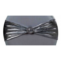 Bandeau de chaise lycra argent