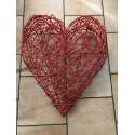 Cœur en osier rouge