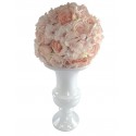 Demi boule de fleur rose et pèche D35