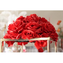 Demi boule de fleur rouge