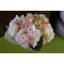 Demi boule de fleur rose et blanche D35