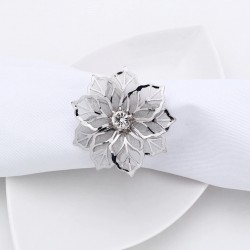 Rond de serviette or / fleur